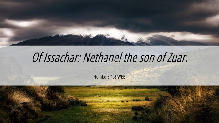 Picture 06 - Numbers 1:8 WEB Desktop Wallpaper - Of Issachar: Nethanel the son of - Desktop Bible Verse Wallpaper
