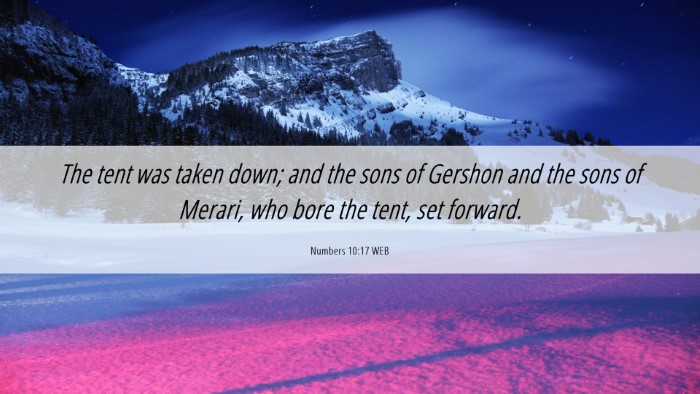 Picture 06 - Numbers 10:17 WEB Desktop Wallpaper - The tent was taken down; and the sons of Gershon - Desktop Bible Verse Wallpaper