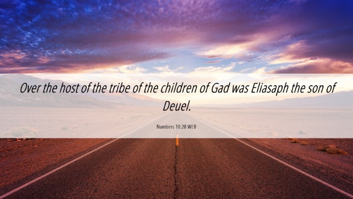 Picture 06 - Numbers 10:20 WEB Desktop Wallpaper - Over the host of the tribe of the children of Gad - Desktop Bible Verse Wallpaper