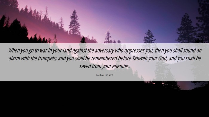 Picture 06 - Numbers 10:9 WEB Desktop Wallpaper - When you go to war in your land against the - Desktop Bible Verse Wallpaper