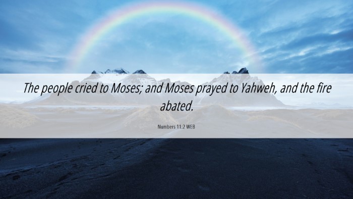 Picture 06 - Numbers 11:2 WEB Desktop Wallpaper - The people cried to Moses; and Moses prayed to - Desktop Bible Verse Wallpaper