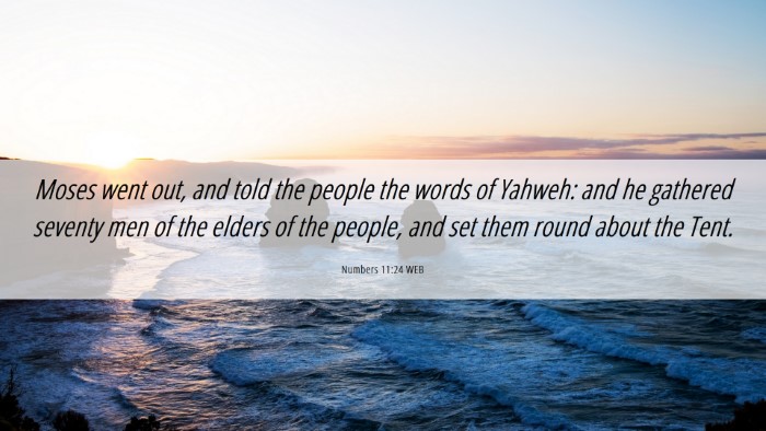 Picture 06 - Numbers 11:24 WEB Desktop Wallpaper - Moses went out, and told the people the words of - Desktop Bible Verse Wallpaper