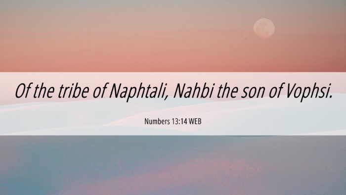 Picture 06 - Numbers 13:14 WEB Desktop Wallpaper - Of the tribe of Naphtali, Nahbi the son of - Desktop Bible Verse Wallpaper