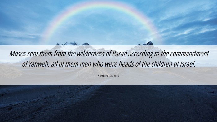 Picture 06 - Numbers 13:3 WEB Desktop Wallpaper - Moses sent them from the wilderness of Paran - Desktop Bible Verse Wallpaper