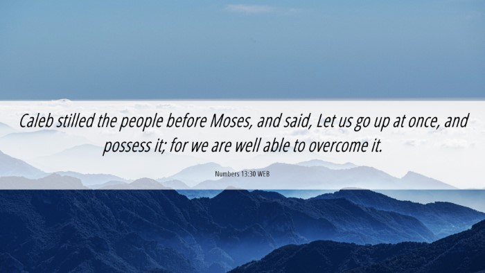 Picture 06 - Numbers 13:30 WEB Desktop Wallpaper - Caleb stilled the people before Moses, and said, - Desktop Bible Verse Wallpaper