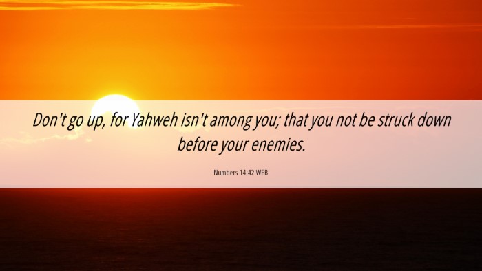 Picture 06 - Numbers 14:42 WEB Desktop Wallpaper - Don't go up, for Yahweh isn't among you; that you - Desktop Bible Verse Wallpaper