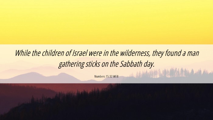 Picture 06 - Numbers 15:32 WEB Desktop Wallpaper - While the children of Israel were in the - Desktop Bible Verse Wallpaper