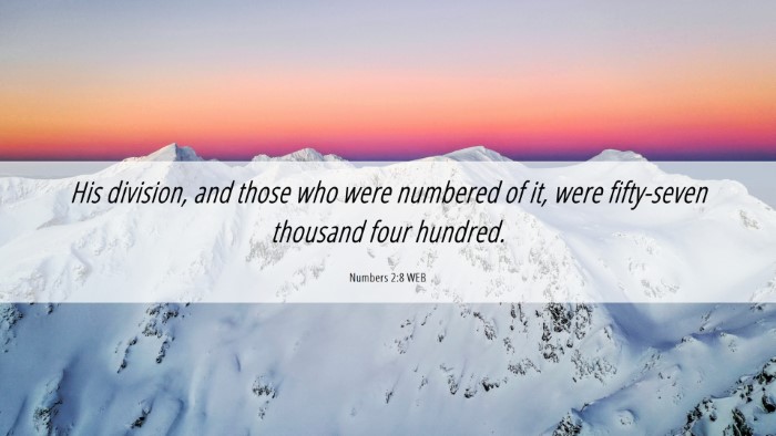 Picture 06 - Numbers 2:8 WEB Desktop Wallpaper - His division, and those who were numbered of it, - Desktop Bible Verse Wallpaper