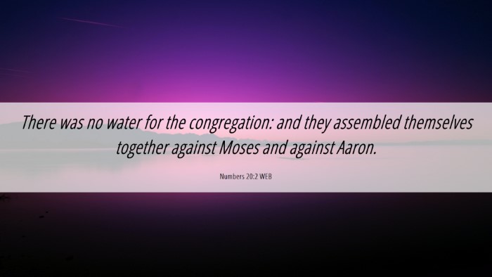 Picture 06 - Numbers 20:2 WEB Desktop Wallpaper - There was no water for the congregation: and they - Desktop Bible Verse Wallpaper