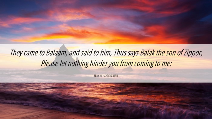 Picture 06 - Numbers 22:16 WEB Desktop Wallpaper - They came to Balaam, and said to him, Thus says - Desktop Bible Verse Wallpaper