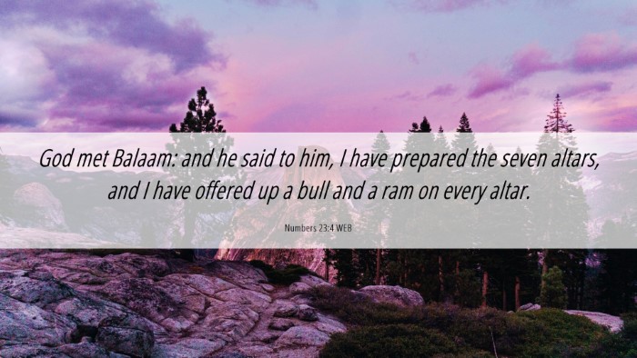 Picture 06 - Numbers 23:4 WEB Desktop Wallpaper - God met Balaam: and he said to him, I have - Desktop Bible Verse Wallpaper