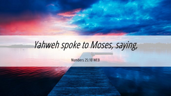 Picture 06 - Numbers 25:10 WEB Desktop Wallpaper - Yahweh spoke to Moses, - Desktop Bible Verse Wallpaper