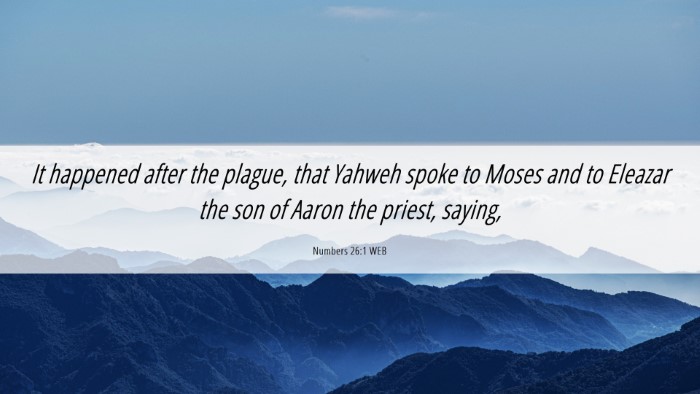Picture 06 - Numbers 26:1 WEB Desktop Wallpaper - It happened after the plague, that Yahweh spoke - Desktop Bible Verse Wallpaper