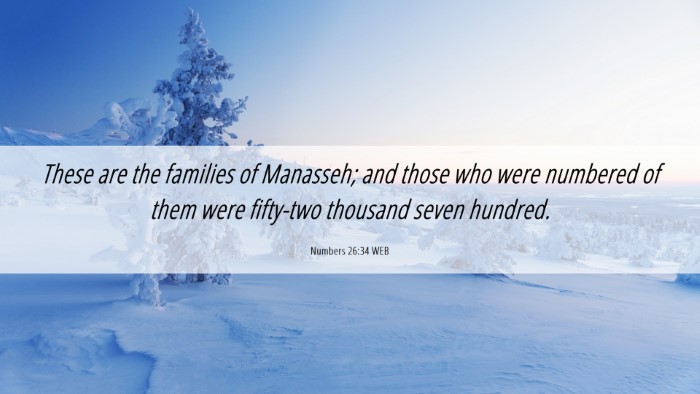 Picture 06 - Numbers 26:34 WEB Desktop Wallpaper - These are the families of Manasseh; and those who - Desktop Bible Verse Wallpaper