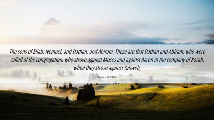 Picture 06 - Numbers 26:9 WEB Desktop Wallpaper - The sons of Eliab: Nemuel, and Dathan, and - Desktop Bible Verse Wallpaper