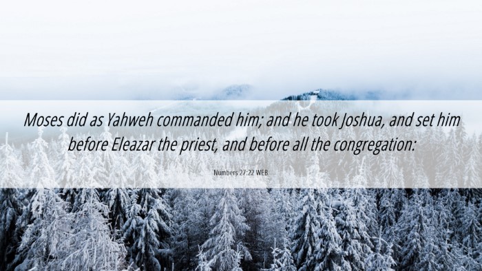 Picture 06 - Numbers 27:22 WEB Desktop Wallpaper - Moses did as Yahweh commanded him; and he took - Desktop Bible Verse Wallpaper