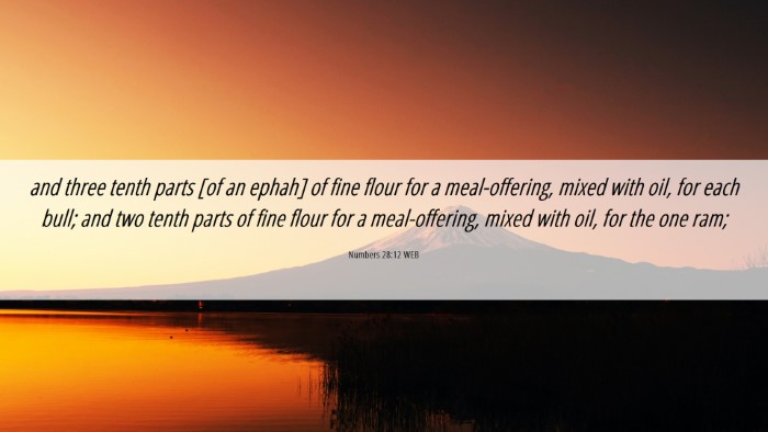Picture 06 - Numbers 28:12 WEB Desktop Wallpaper - and three tenth parts [of an ephah] of fine flour - Desktop Bible Verse Wallpaper