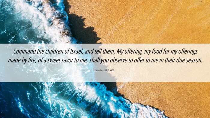 Picture 06 - Numbers 28:2 WEB Desktop Wallpaper - Command the children of Israel, and tell them, My - Desktop Bible Verse Wallpaper