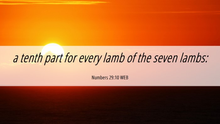 Picture 06 - Numbers 29:10 WEB Desktop Wallpaper - a tenth part for every lamb of the seven - Desktop Bible Verse Wallpaper