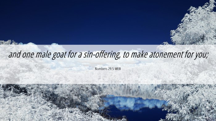 Picture 06 - Numbers 29:5 WEB Desktop Wallpaper - and one male goat for a sin-offering, to make - Desktop Bible Verse Wallpaper