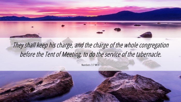 Picture 06 - Numbers 3:7 WEB Desktop Wallpaper - They shall keep his charge, and the charge of the - Desktop Bible Verse Wallpaper