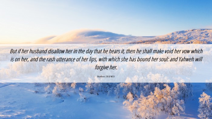 Picture 06 - Numbers 30:8 WEB Desktop Wallpaper - But if her husband disallow her in the day that - Desktop Bible Verse Wallpaper