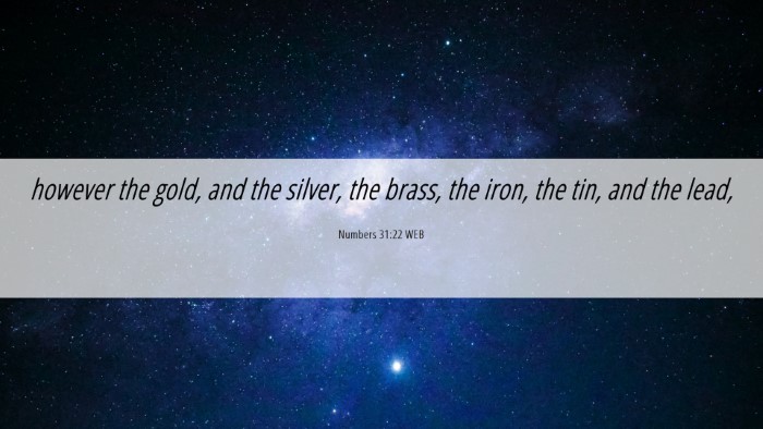Picture 06 - Numbers 31:22 WEB Desktop Wallpaper - however the gold, and the silver, the brass, the - Desktop Bible Verse Wallpaper