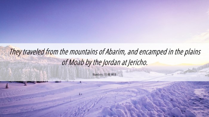 Picture 06 - Numbers 33:48 WEB Desktop Wallpaper - They traveled from the mountains of Abarim, and - Desktop Bible Verse Wallpaper