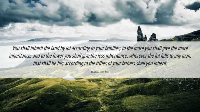 Picture 06 - Numbers 33:54 WEB Desktop Wallpaper - You shall inherit the land by lot according to - Desktop Bible Verse Wallpaper