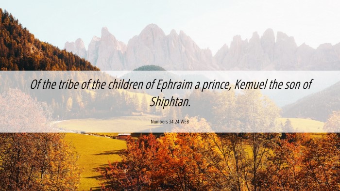 Picture 06 - Numbers 34:24 WEB Desktop Wallpaper - Of the tribe of the children of Ephraim a prince, - Desktop Bible Verse Wallpaper