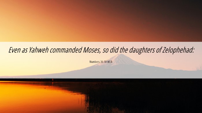 Picture 06 - Numbers 36:10 WEB Desktop Wallpaper - Even as Yahweh commanded Moses, so did the - Desktop Bible Verse Wallpaper