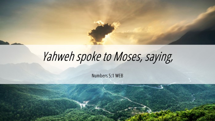 Picture 06 - Numbers 5:1 WEB Desktop Wallpaper - Yahweh spoke to Moses, - Desktop Bible Verse Wallpaper