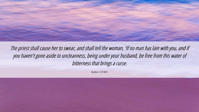 Picture 06 - Numbers 5:19 WEB Desktop Wallpaper - The priest shall cause her to swear, and shall - Desktop Bible Verse Wallpaper