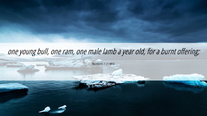 Picture 06 - Numbers 7:21 WEB Desktop Wallpaper - one young bull, one ram, one male lamb a year - Desktop Bible Verse Wallpaper
