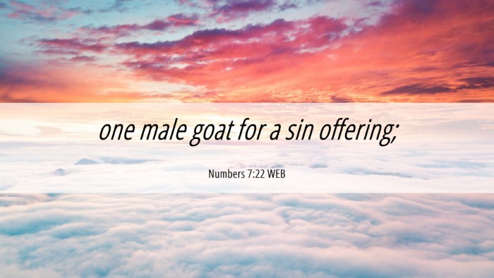 Picture 06 - Numbers 7:22 WEB Desktop Wallpaper - one male goat for a sin - Desktop Bible Verse Wallpaper