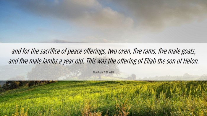 Picture 06 - Numbers 7:29 WEB Desktop Wallpaper - and for the sacrifice of peace offerings, two - Desktop Bible Verse Wallpaper