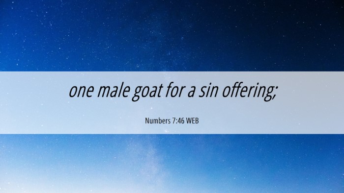 Picture 06 - Numbers 7:46 WEB Desktop Wallpaper - one male goat for a sin - Desktop Bible Verse Wallpaper