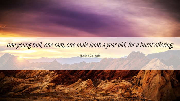Picture 06 - Numbers 7:51 WEB Desktop Wallpaper - one young bull, one ram, one male lamb a year - Desktop Bible Verse Wallpaper