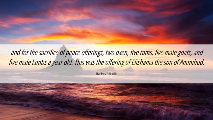 Picture 06 - Numbers 7:53 WEB Desktop Wallpaper - and for the sacrifice of peace offerings, two - Desktop Bible Verse Wallpaper