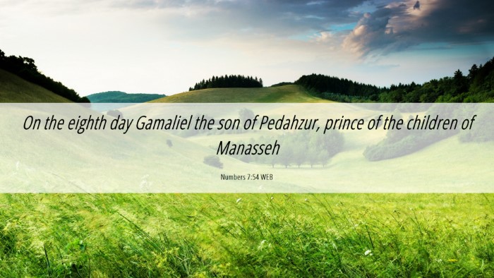 Picture 06 - Numbers 7:54 WEB Desktop Wallpaper - On the eighth day Gamaliel the son of Pedahzur, - Desktop Bible Verse Wallpaper