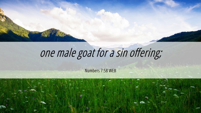 Picture 06 - Numbers 7:58 WEB Desktop Wallpaper - one male goat for a sin - Desktop Bible Verse Wallpaper