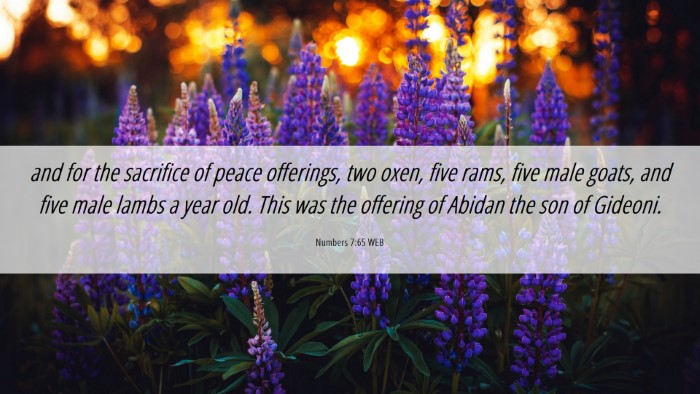 Picture 06 - Numbers 7:65 WEB Desktop Wallpaper - and for the sacrifice of peace offerings, two - Desktop Bible Verse Wallpaper