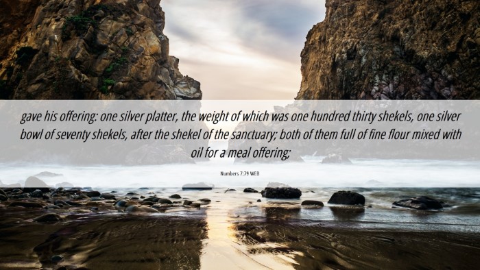 Picture 06 - Numbers 7:79 WEB Desktop Wallpaper - gave his offering: one silver platter, the weight - Desktop Bible Verse Wallpaper