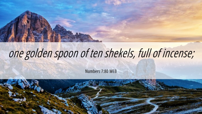 Picture 06 - Numbers 7:80 WEB Desktop Wallpaper - one golden spoon of ten shekels, full of - Desktop Bible Verse Wallpaper