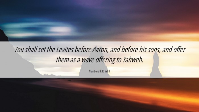Picture 06 - Numbers 8:13 WEB Desktop Wallpaper - You shall set the Levites before Aaron, and - Desktop Bible Verse Wallpaper