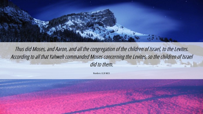 Picture 06 - Numbers 8:20 WEB Desktop Wallpaper - Thus did Moses, and Aaron, and all the - Desktop Bible Verse Wallpaper