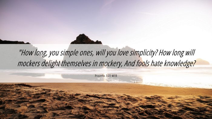 Picture 06 - Proverbs 1:22 WEB Desktop Wallpaper - 