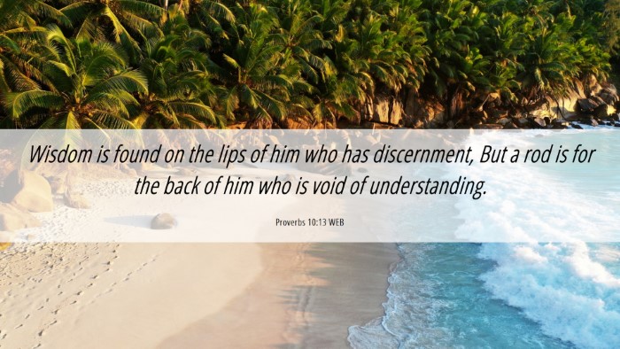 Picture 06 - Proverbs 10:13 WEB Desktop Wallpaper - Wisdom is found on the lips of him who has - Desktop Bible Verse Wallpaper