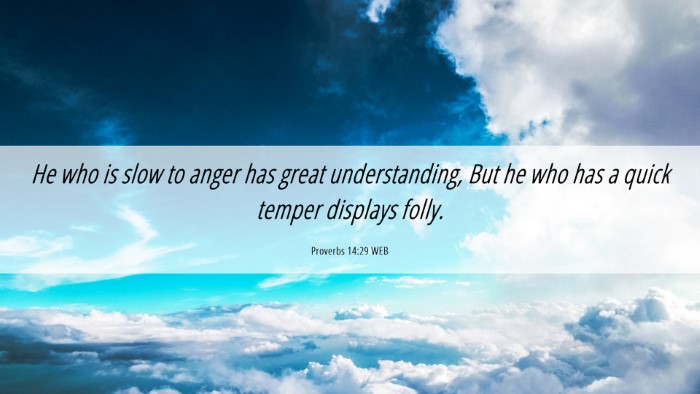 Picture 06 - Proverbs 14:29 WEB Desktop Wallpaper - He who is slow to anger has great understanding, - Desktop Bible Verse Wallpaper