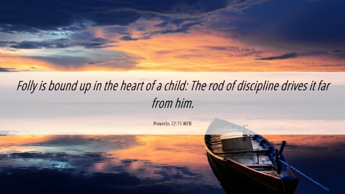 Picture 06 - Proverbs 22:15 WEB Desktop Wallpaper - Folly is bound up in the heart of a child: The - Desktop Bible Verse Wallpaper